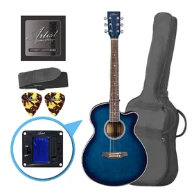 Factory 2nd Artist LSPS Blue Small Body Beginner Acoustic Guitar Pack 